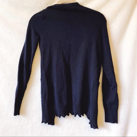 Pink Rose Navy Blue Long Sleeve Cardigan - Picture 2 of 7